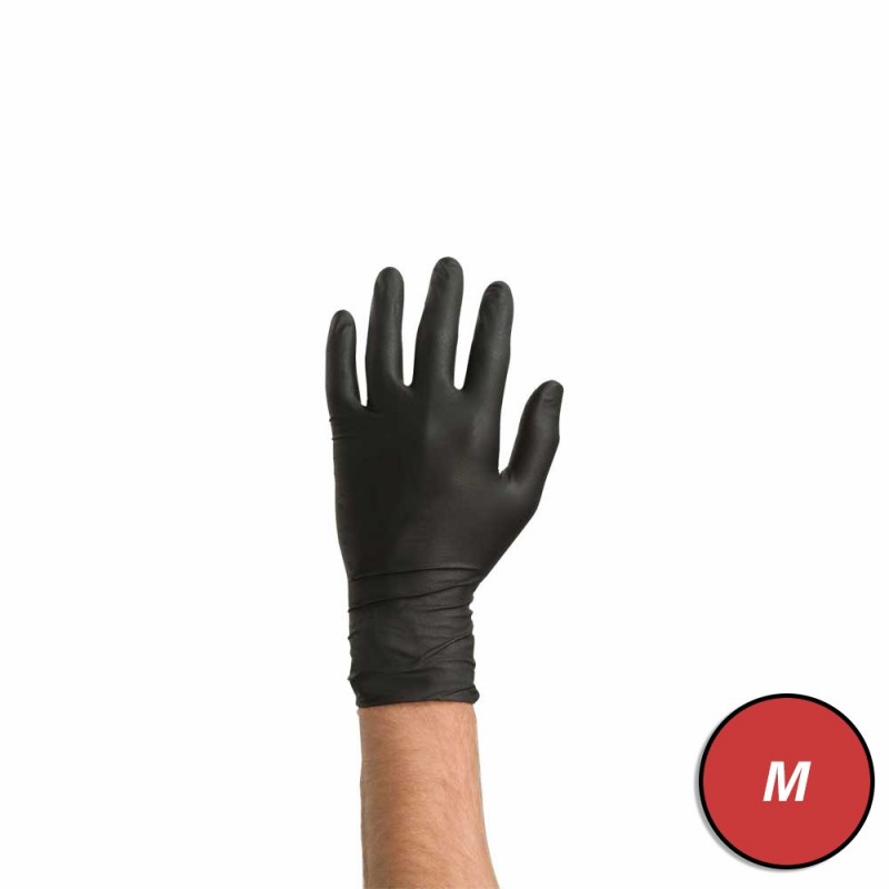 COLAD Gants en nitrile de qualité supérieur Noir M 60pcs