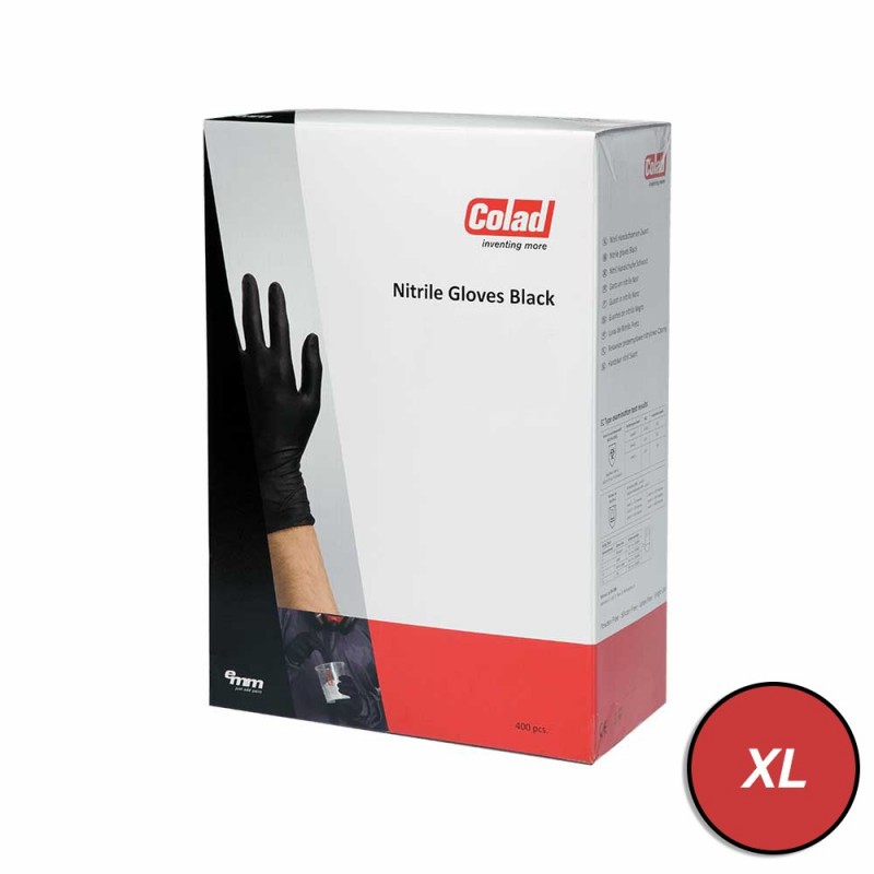 COLAD Gants en nitrile de qualité supérieur Noir XL 400pcs