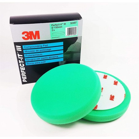 3M Perfect-It III mousse de lustrage alvéolée Vert Ø 150mm (emb 2pcs)