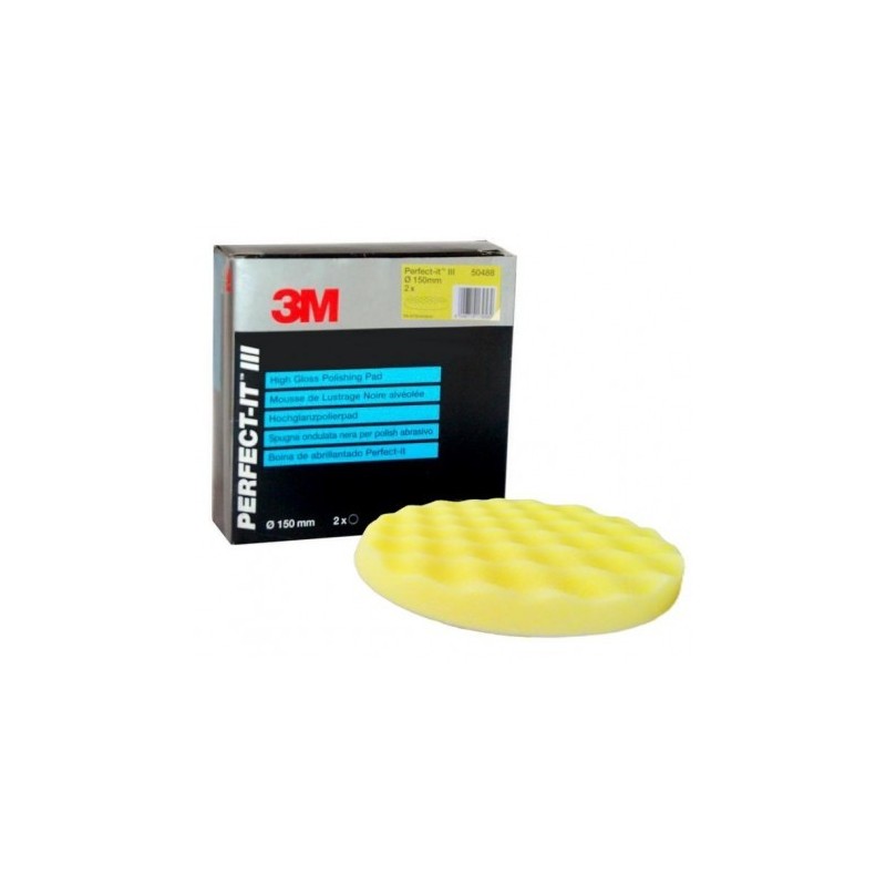 3M Perfect-It III mousse de lustrage alvéolé Jaune Ø 150mm (emb 2pcs)