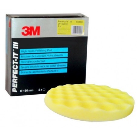 3M Perfect-It III mousse de lustrage alvéolé Jaune Ø 150mm (emb 2pcs)