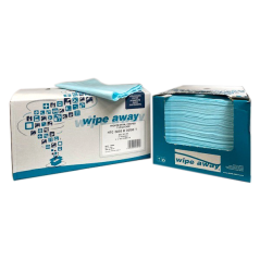 WIPEAWAY Chifon de Dégraissage Bleu Turquoise Boîte Minibox Z 38x30cm DUP20 Q1 (emb 2x100pcs)