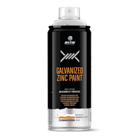 Peinture Galvanisation Zinc brillant en spray - MONTANA PRO