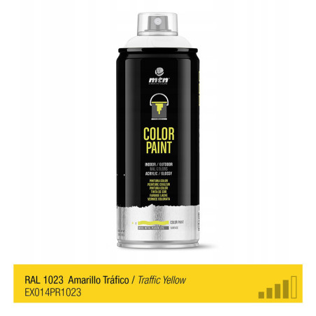 Spray de peinture de couleur RAL 1023 - Jaune Signalisation - MONTANA PRO